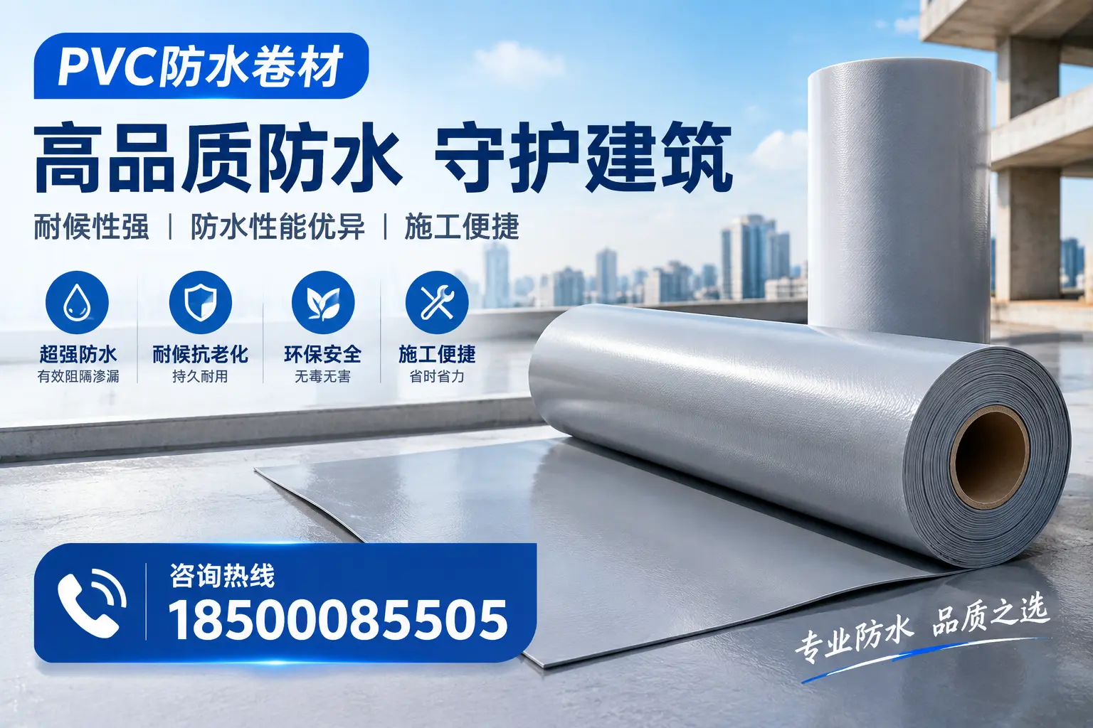 PVC防水卷材的防水效果评测，适合五家渠的科学依据
